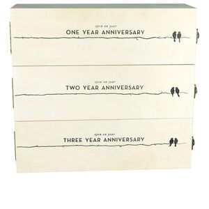 Couples Engagement Newlyweds Wedding Bridal Shower Gift Wine Anniversary Box NWT